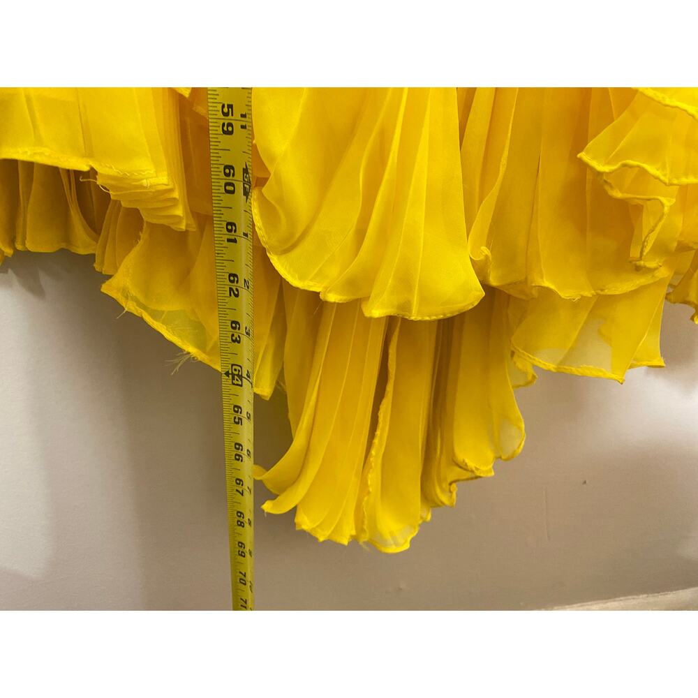 MAC DUGGAL DRESS GOWN YELLOW BRIDESMAID FORMAL EVENING WEDDING GUEST COQUETTE - Picture 14 of 16